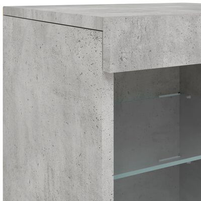 vidaXL Buffet avec lumières LED gris béton 283x37x67 cm