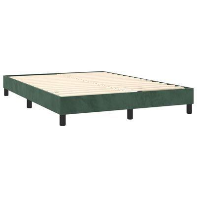 vidaXL Sommier à lattes de lit et matelas Vert foncé 140x200cm Velours