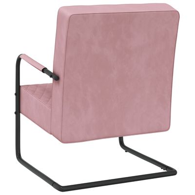 vidaXL Chaise cantilever Rose Velours