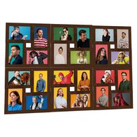 vidaXL Collage de cadres photo de photo 24x(10x15 cm) Marron foncé MDF