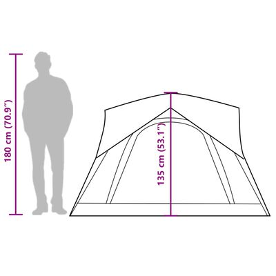 vidaXL Tente de camping de cabine 4 personnes vert imperméable