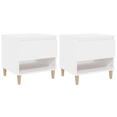 vidaXL Tables de chevet 2 pcs Blanc 50x46x50 cm Bois d’ingénierie