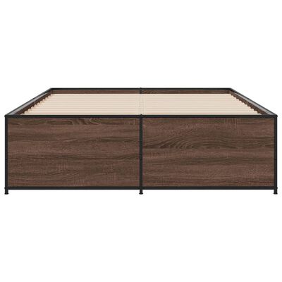 vidaXL Cadre de lit sans matelas chêne marron 135x190 cm