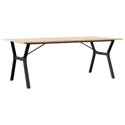 vidaXL Table à manger cadre en Y 200x100x75cm bois de pin massif fonte