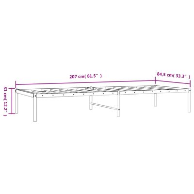 vidaXL Cadre de lit métal blanc 80x200 cm