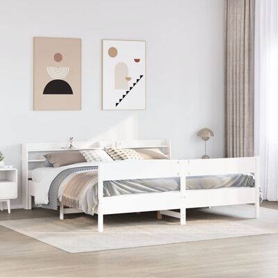 vidaXL Cadre de lit sans matelas blanc 180x200 cm bois massif de pin