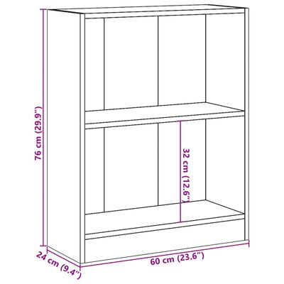 vidaXL Bibliothèque Sonoma gris 60x24x76 cm Bois d'ingénierie