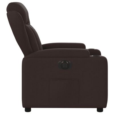 vidaXL Fauteuil inclinable électrique Marron foncé Tissu