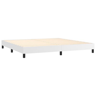 vidaXL Sommier à lattes de lit avec matelas Blanc 200x200cm Similicuir