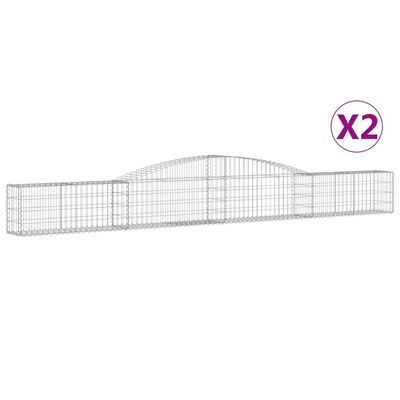 vidaXL Paniers à gabions arqués 2 pcs 400x30x40/60 cm Fer galvanisé