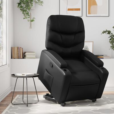 vidaXL Fauteuil inclinable Noir Similicuir