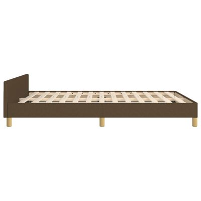 vidaXL Cadre de lit sans matelas marron foncé 140x200 cm tissu