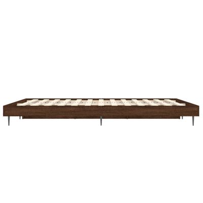 vidaXL Cadre de lit chêne marron 135x190 cm bois d'ingénierie