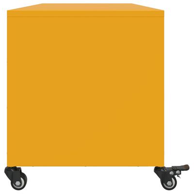 vidaXL Meuble TV jaune moutarde 100,5x39x43,5 cm acier