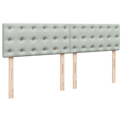 vidaXL Sommier à lattes de lit et matelas Gris clair 180x200cm Velours