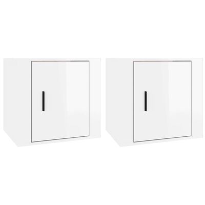 vidaXL Tables de chevet 2 pcs Blanc brillant 50x39x47 cm