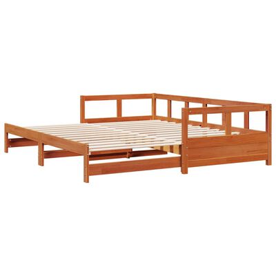 vidaXL Lit de jour sans matelas cire marron 80x200 cm bois pin massif