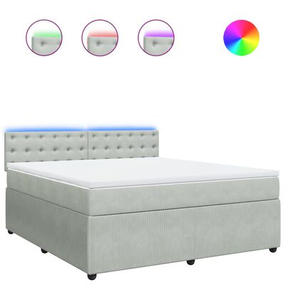 vidaXL Sommier à lattes de lit et matelas Gris clair 180x200cm Velours