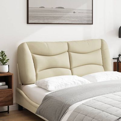 vidaXL Coussin de tête de lit crème 140 cm tissu