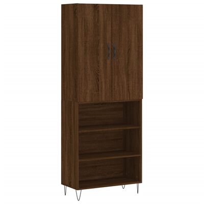 vidaXL Buffet haut Chêne marron 69,5x34x180 cm Bois d'ingénierie