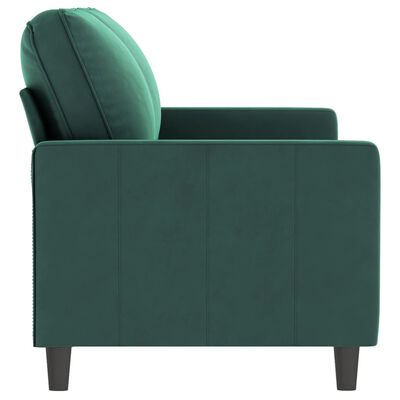 vidaXL Canapé à 2 places Vert foncé 140 cm Velours