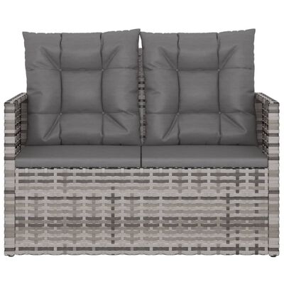 vidaXL Banc de jardin avec coussins Gris 105 cm Résine tressée