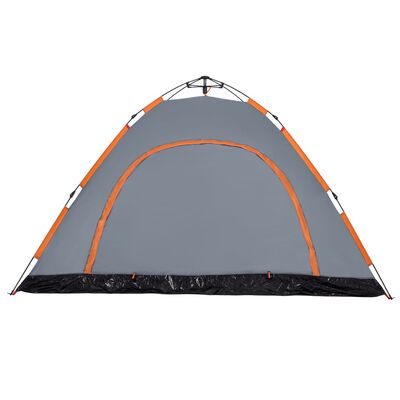 vidaXL Tente de camping 5 personnes gris et orange libération rapide