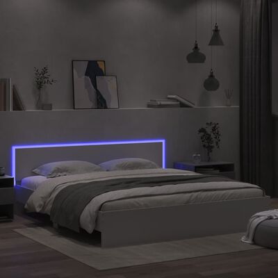 vidaXL Cadre de lit avec LED sans matelas blanc 200x200 cm