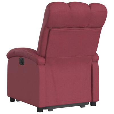 vidaXL Fauteuil inclinable électrique rouge bordeaux tissu