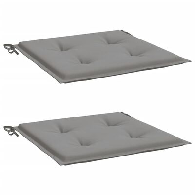 vidaXL Coussins de chaise jardin lot de 2 gris 40x40x3 cm tissu oxford