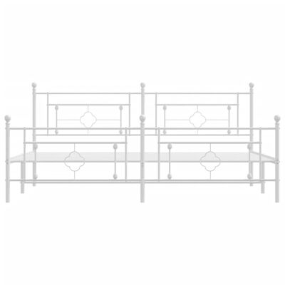 vidaXL Cadre de lit métal sans matelas et pied de lit blanc 200x200 cm