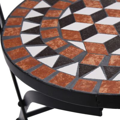 vidaXL Chaises de bistrot mosaïque lot de 2 Marron Céramique