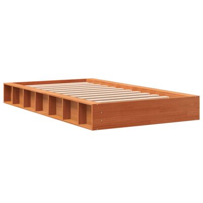 vidaXL Cadre de lit sans matelas cire marron 90x190 cm bois pin massif