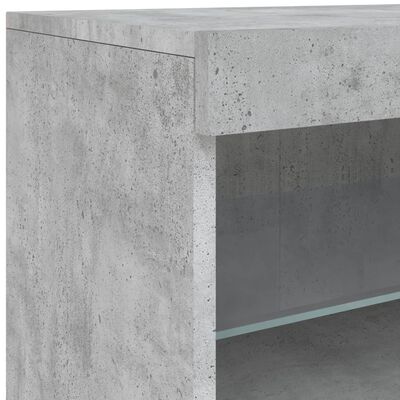 vidaXL Buffet avec lumières LED gris béton 283x37x67 cm