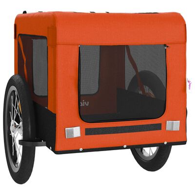 vidaXL Remorque de vélo pour animaux de compagnie orange et noir