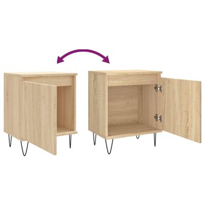 vidaXL Tables de chevet 2pcs chêne sonoma 40x30x50cm bois d'ingénierie