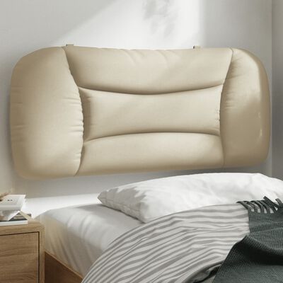 vidaXL Coussin de tête de lit crème 80 cm tissu