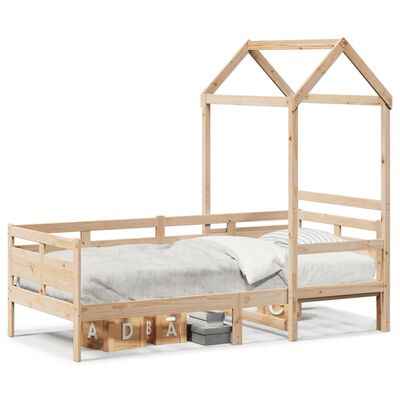 vidaXL Lit de jour avec toit sans matelas 80x200 cm bois massif