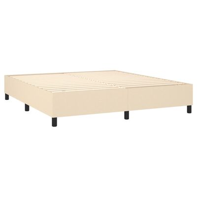 vidaXL Sommier à lattes de lit avec matelas Crème 160x200 cm Tissu