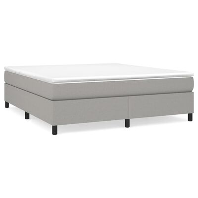 vidaXL Sommier à lattes de lit avec matelas Gris clair 180x200cm Tissu