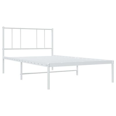 vidaXL Cadre de lit métal sans matelas et tête de lit blanc 100x190 cm