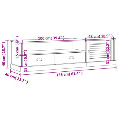 vidaXL Meuble TV VIGO 156x40x40 cm bois massif de pin