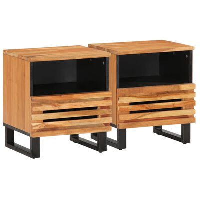 vidaXL Tables de chevet 2 pcs 40x34x46 cm bois d'acacia massif