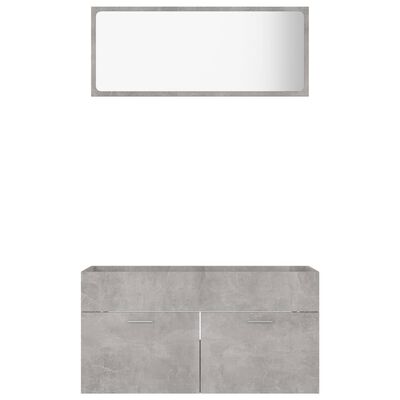 vidaXL Ensemble de meubles de salle de bain 2 pcs Gris béton Aggloméré