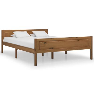 vidaXL Cadre de lit sans matelas pin massif marron miel 120x200 cm