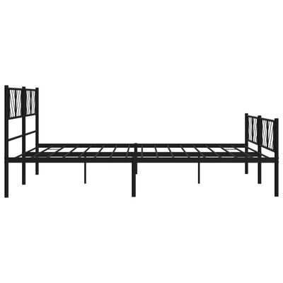 vidaXL Cadre de lit métal sans matelas avec pied de lit noir 200x200cm