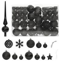 vidaXL Ensemble de boules de Noël 111 pièces noir polystyrène