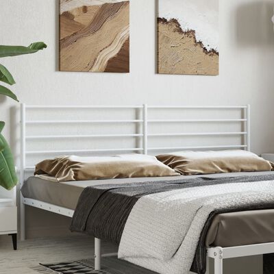 vidaXL Tête de lit métal blanc 193 cm