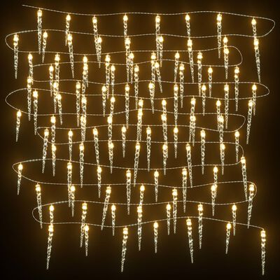 vidaXL Guirlande lumineuse à glaçons Noël 100 LED blanc acrylique PVC