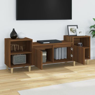 vidaXL Meuble TV Chêne marron 160x35x55 cm Bois d'ingénierie